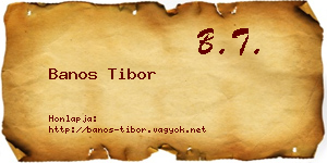 Banos Tibor névjegykártya